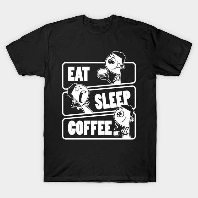 Eat Sleep Coffee Repeat - Coffee lover product T-Shirt by theodoros20